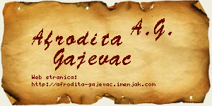 Afrodita Gajevac vizit kartica